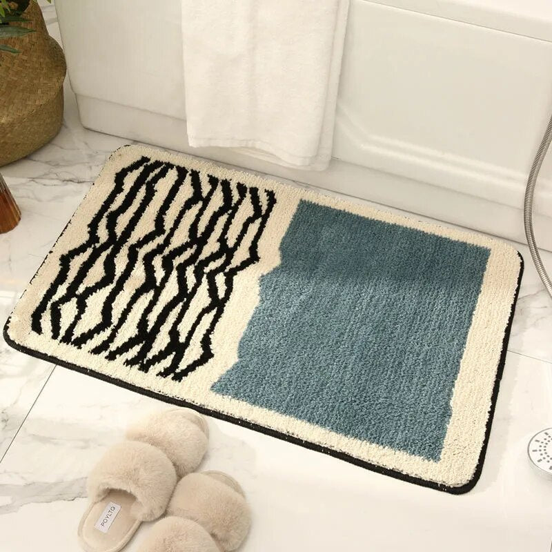 NordicFlow - Abstract Bathroom Rug Non-Slip Bath Mat