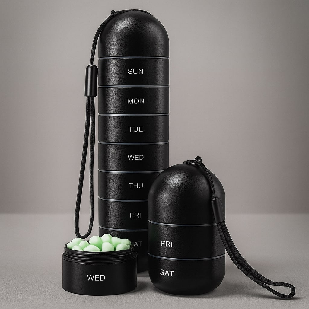 Compact Aluminum Pill Organizer