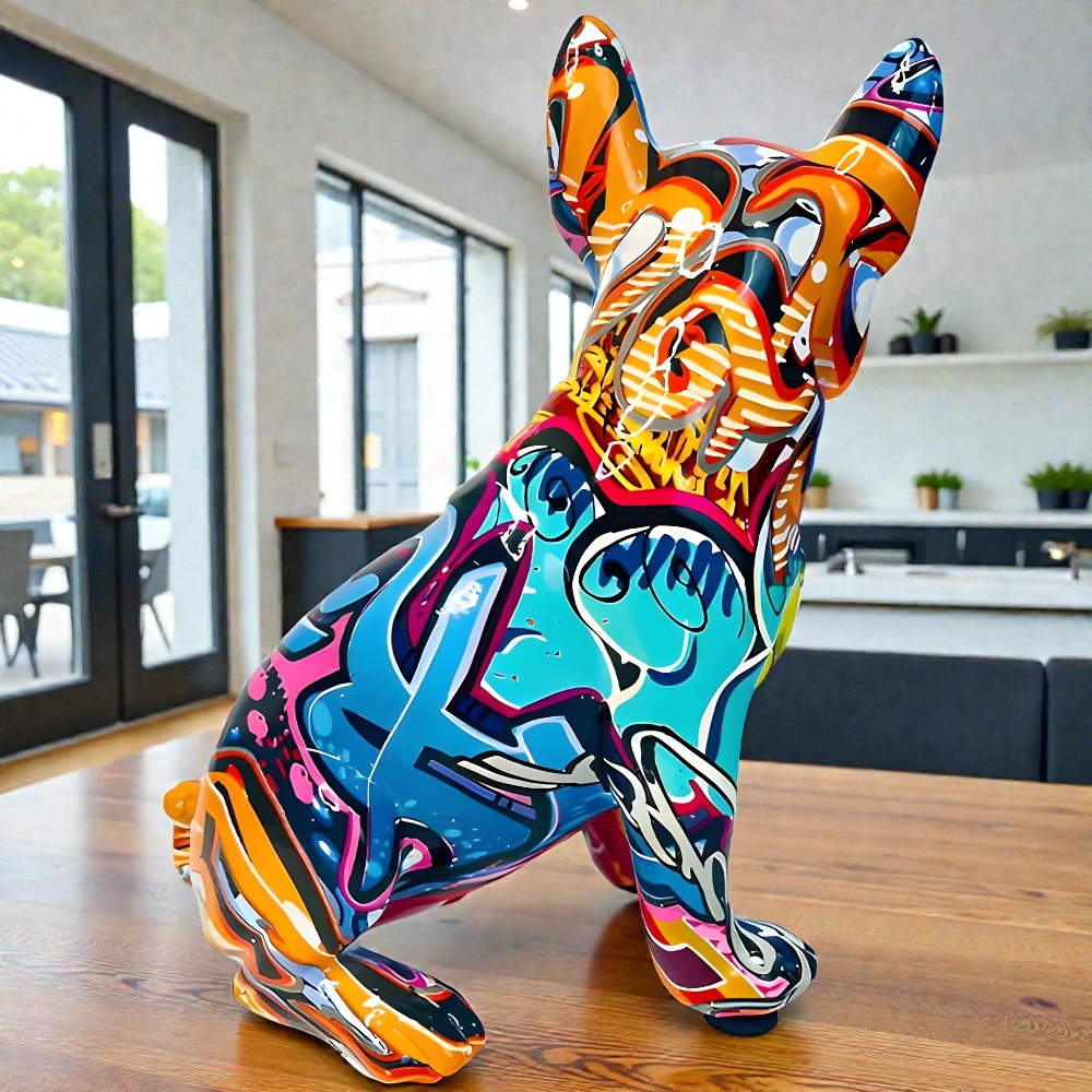 Artistic Bulldog Graffiti Figurine