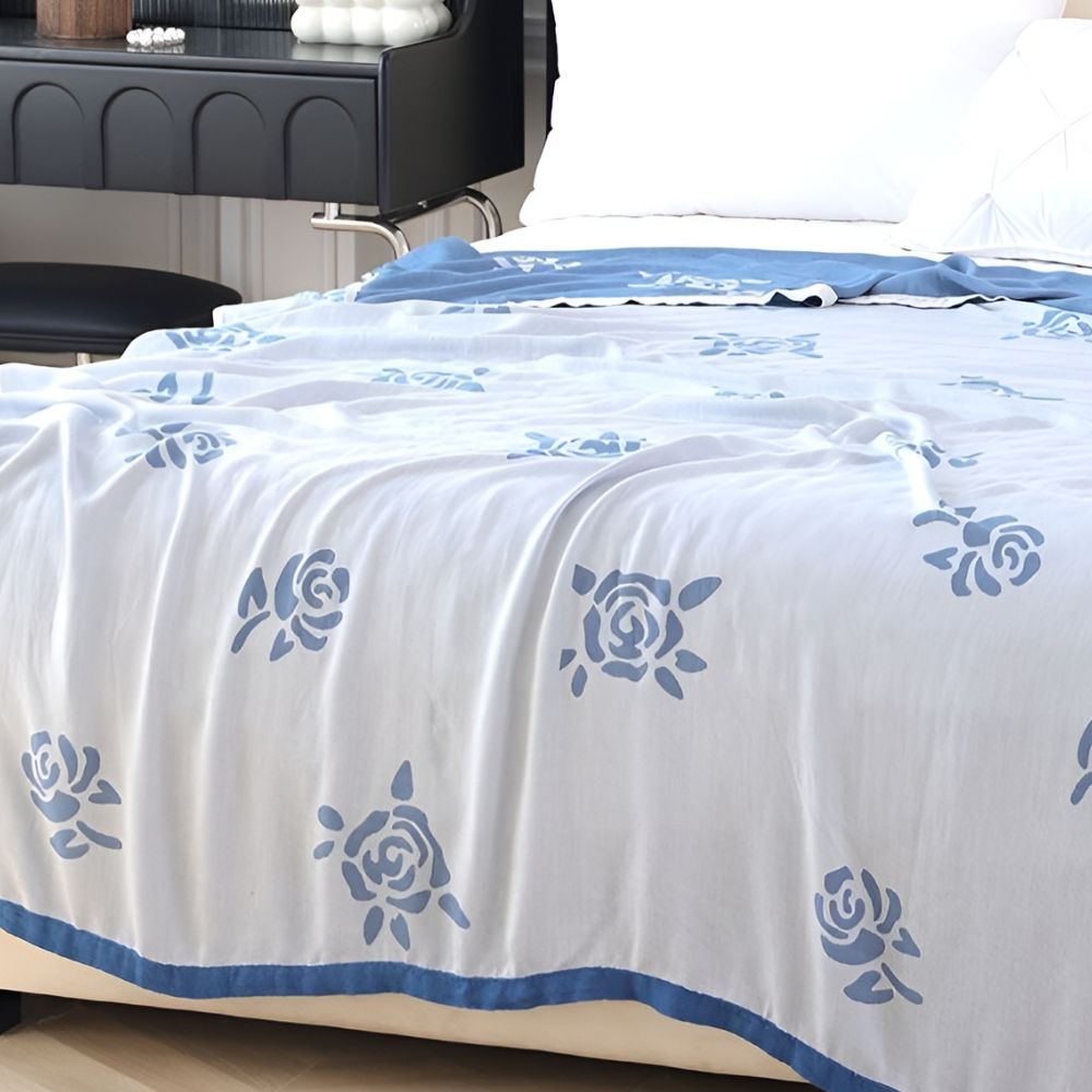 Bamboo Fiber Rose Cooling Blanket