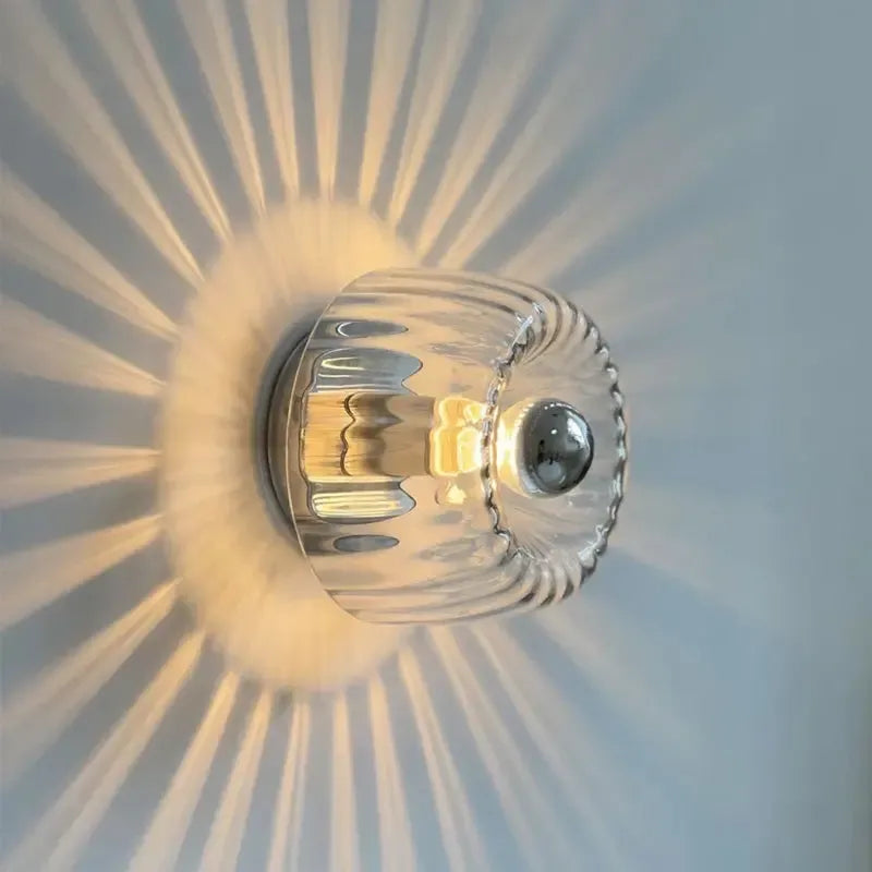RoyaleGlow Bauhaus Glass Wall Sconce - Decorative Wall Light with Stunning Effects for Hallways & Living Rooms