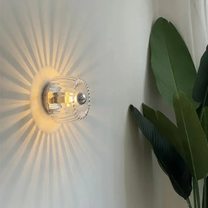 RoyaleGlow Bauhaus Glass Wall Sconce - Decorative Wall Light with Stunning Effects for Hallways & Living Rooms
