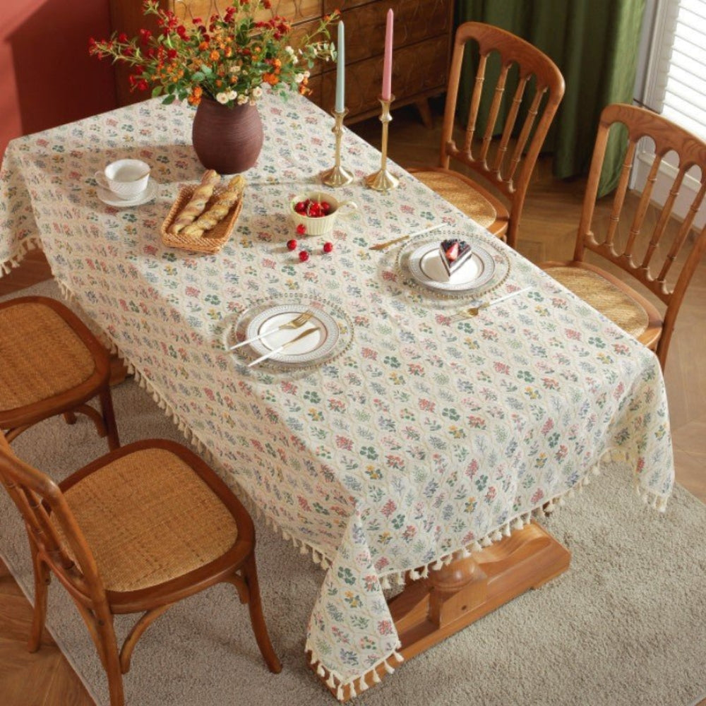 Blossom Spring Tassel Table Cloth