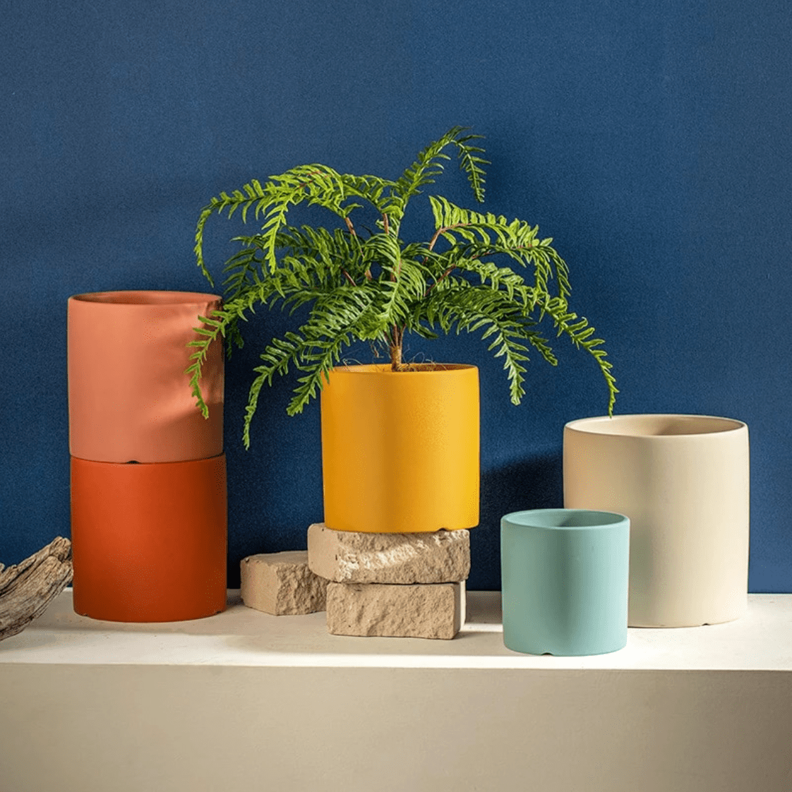 Flower Planter | Matte Finish | Includes Drainage Hole and Saucer | Nordic Style Pot