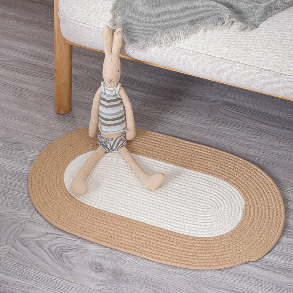 Boho Braided Hemp Oval Rug