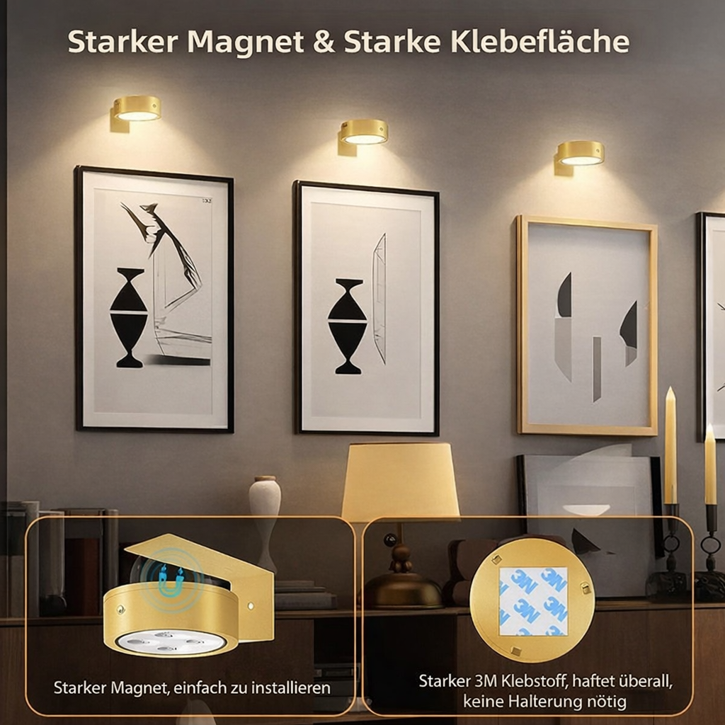 Magnetic LED Light for Stylish Artwork Illumination