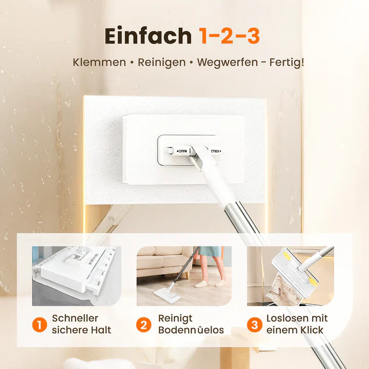 Extendable Hygienic Mop with Cloth Holder