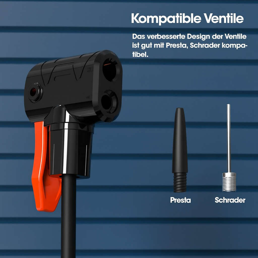 Compact Foot Pump with High Pressure & Pressure Gauge