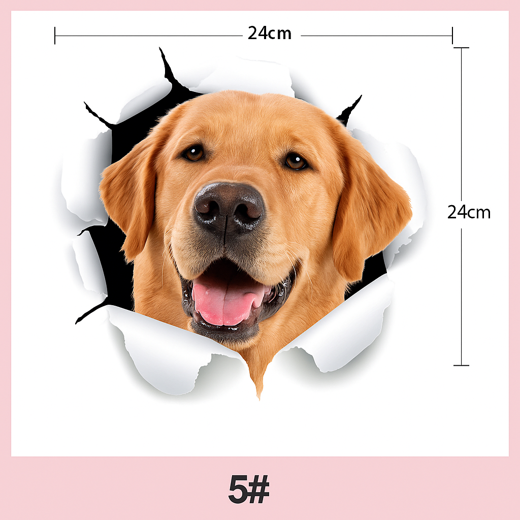 Cute 3D Wall Stickers Featuring Cats and Dogs