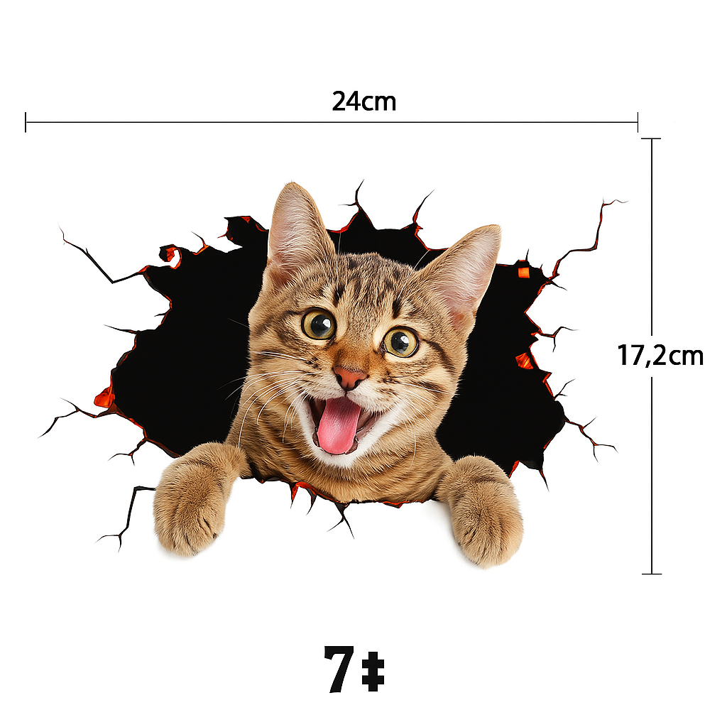 Cute 3D Wall Stickers Featuring Cats and Dogs