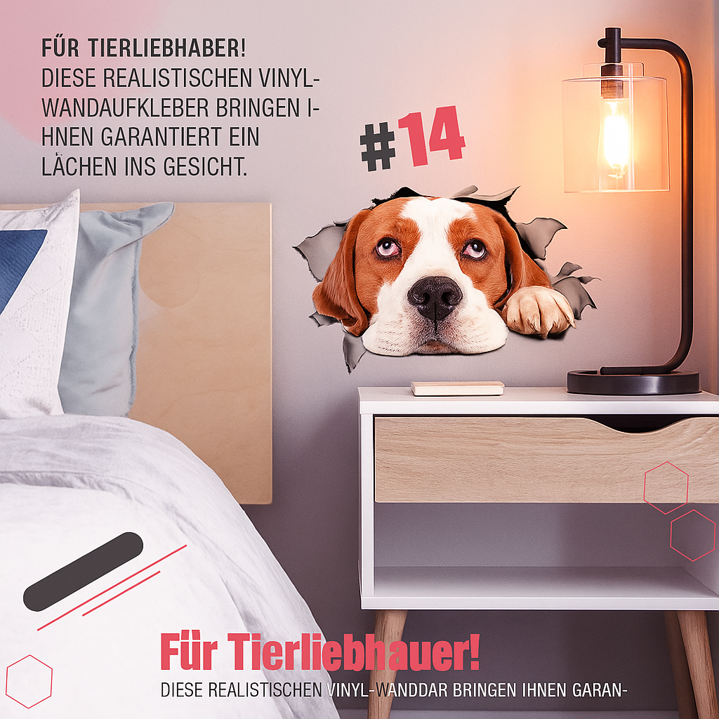 Cute 3D Wall Stickers Featuring Cats and Dogs