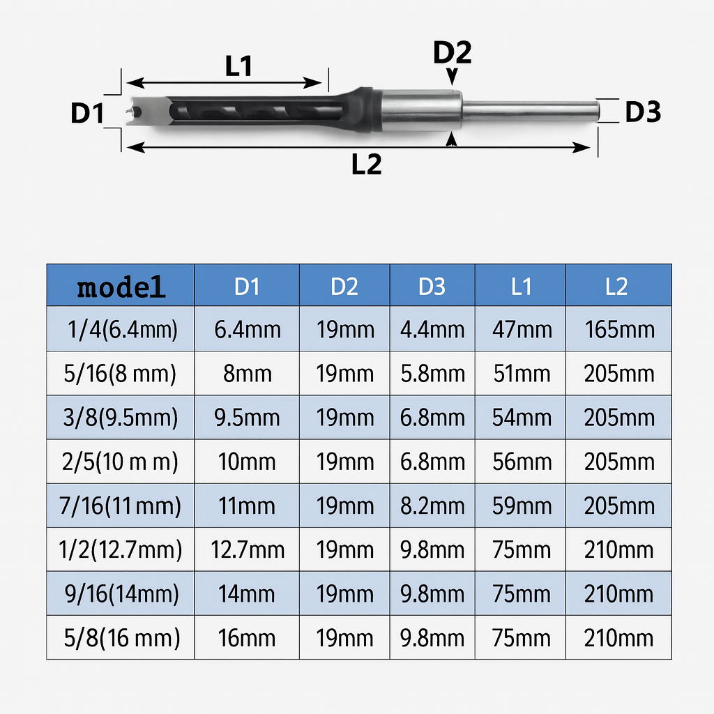 Hollow Chisel Bit for Accurate Wood Joinery – SquareCut Tool