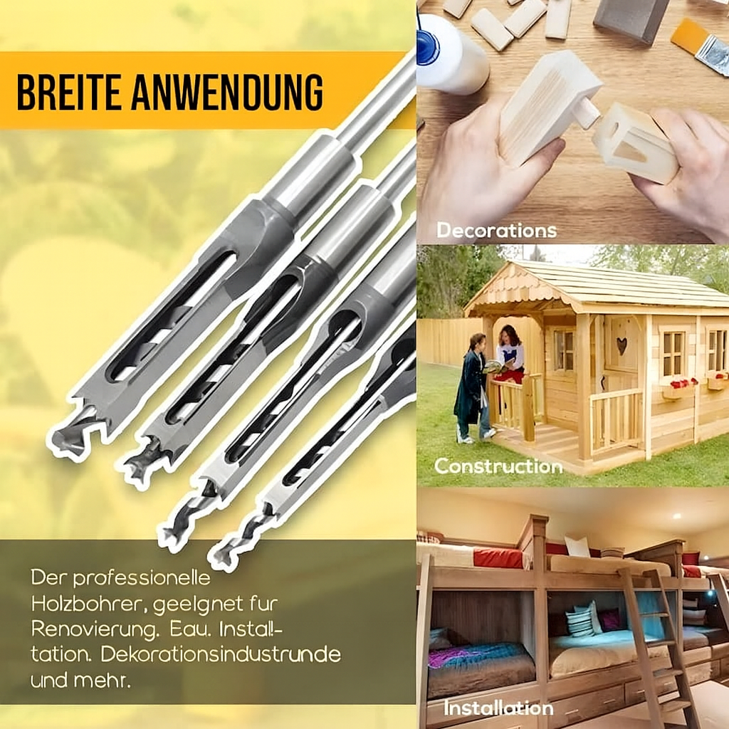 Hollow Chisel Bit for Accurate Wood Joinery – SquareCut Tool