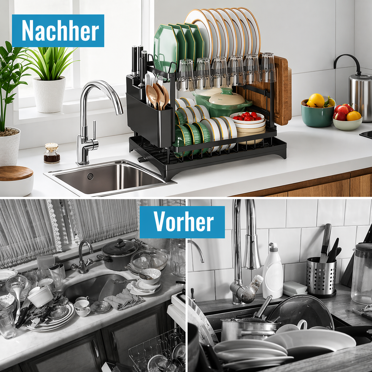Double Layer Kitchen Drying Rack
