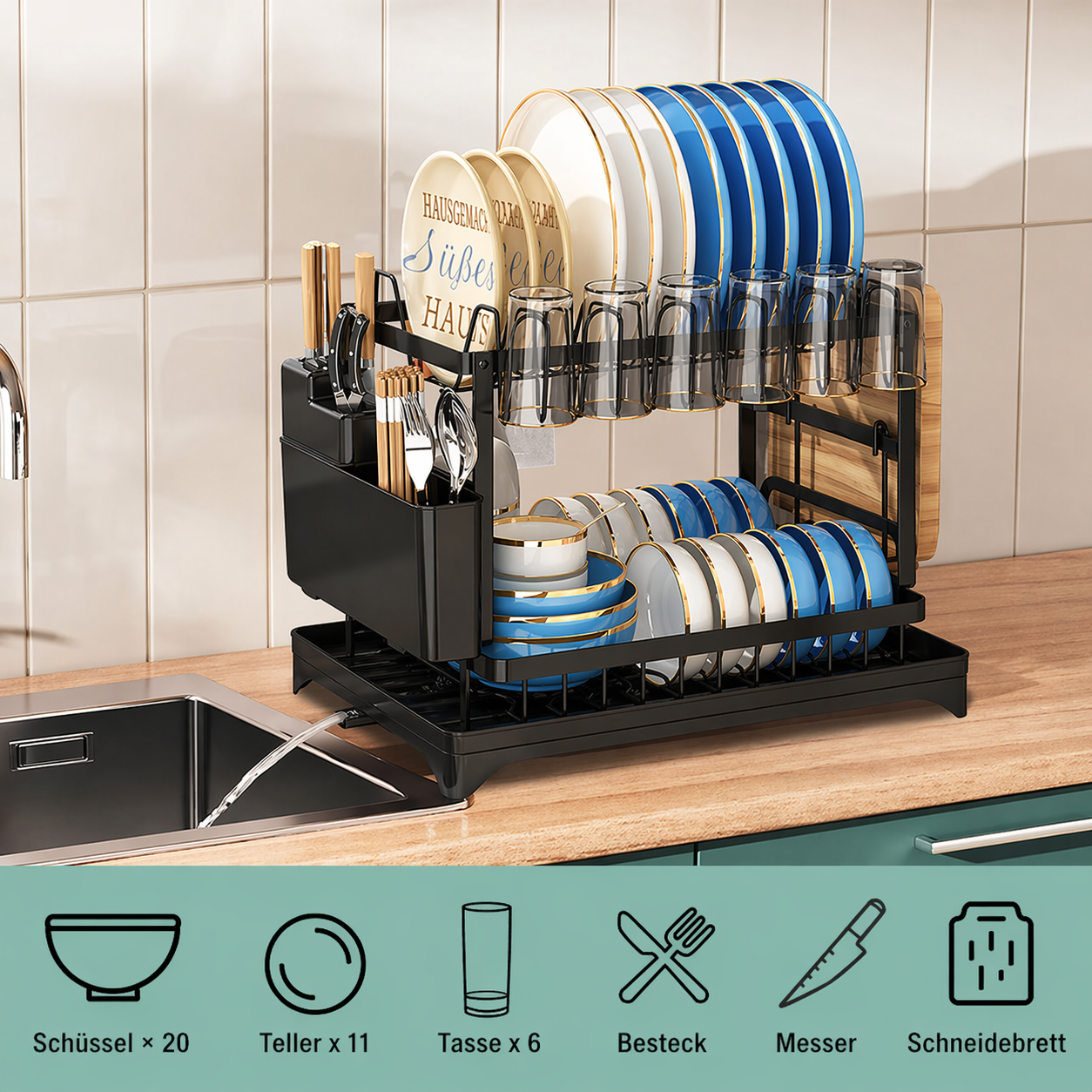 Double Layer Kitchen Drying Rack