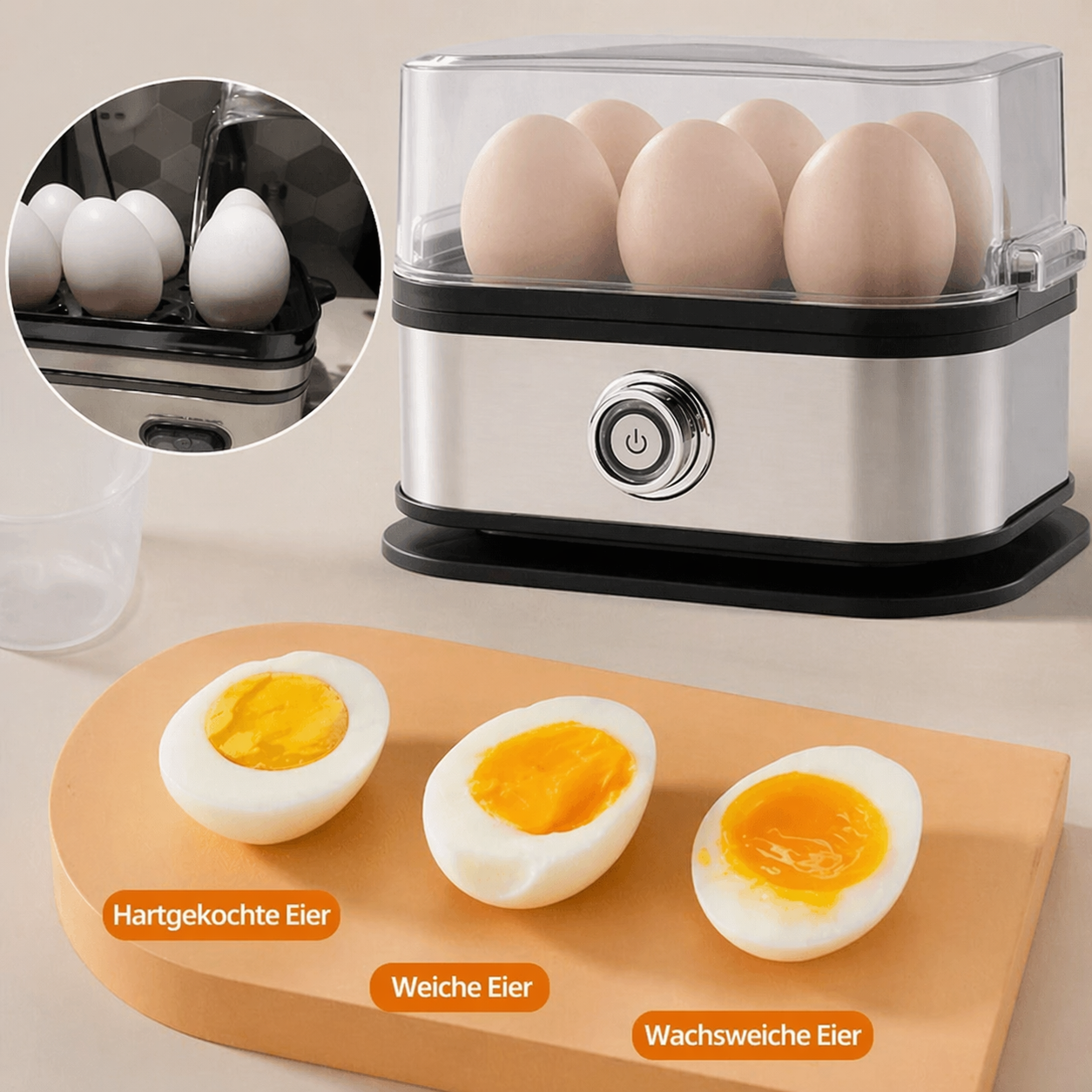 Multi-Functional Egg Cooker with Clear Lid
