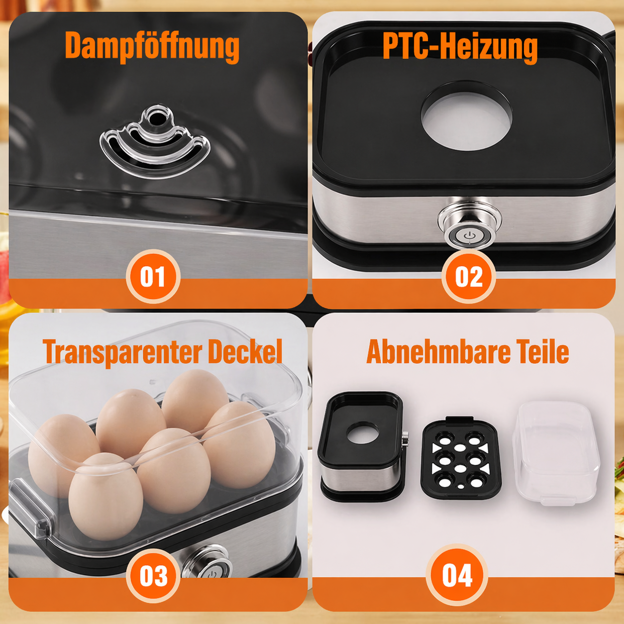 Multi-Functional Egg Cooker with Clear Lid