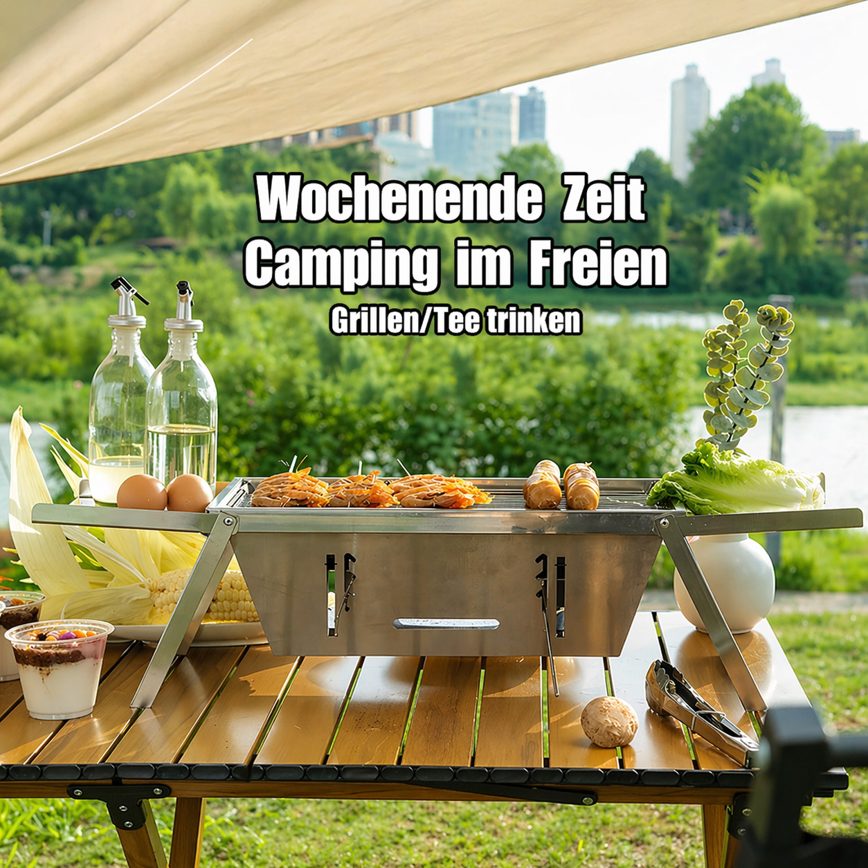 Compact Portable Grill for On-the-Go Use