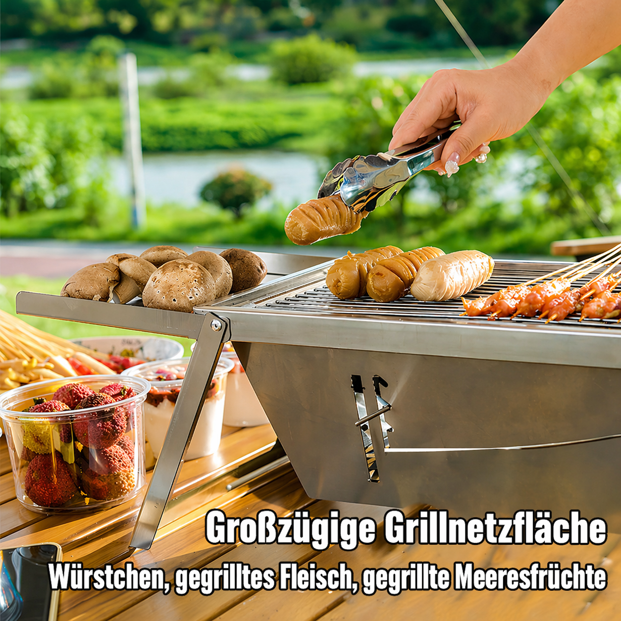 Compact Portable Grill for On-the-Go Use