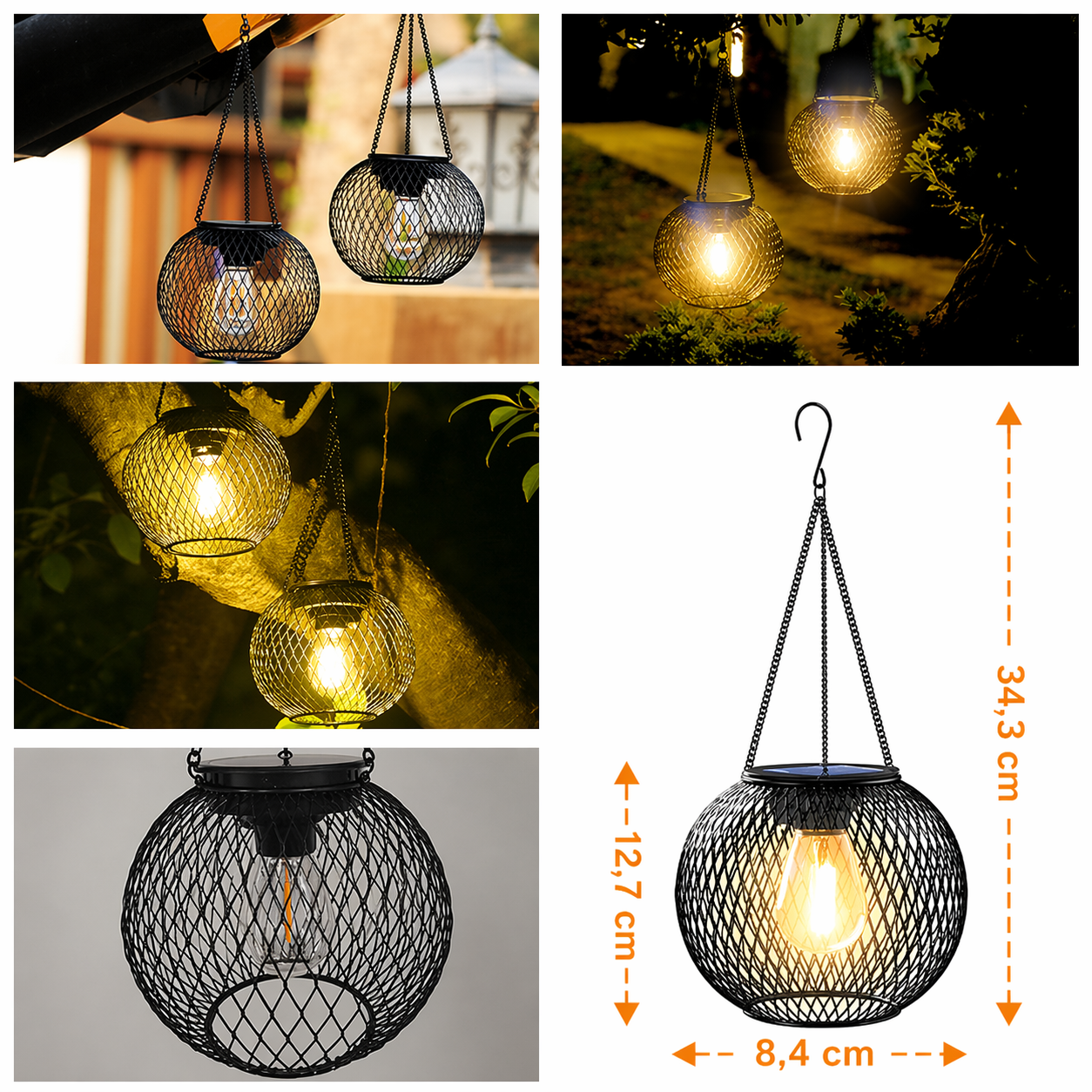 Metal Retro Sollyktor for Garden Use