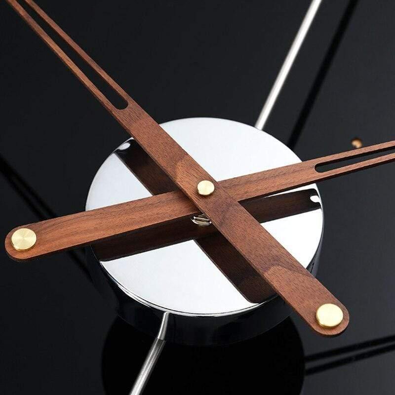 Large Minimalist Wall Clock with Bronze Clock Hands