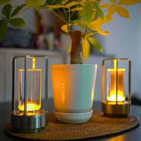 RoyaleGlow Cordless Crystal Lantern Lamp – Contemporary & Modern Table Accent