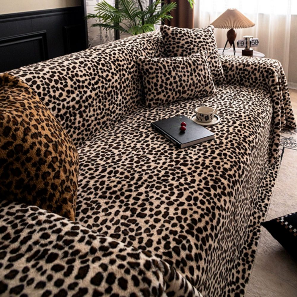 Cozy Leopard Print Sofa Cover