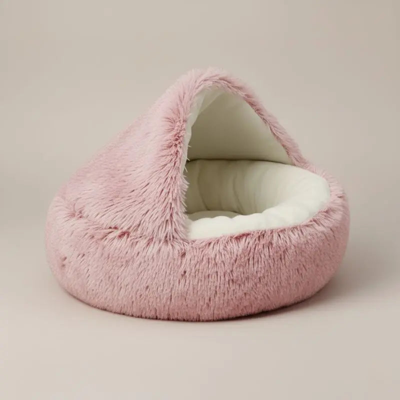 CozyCave-  Plush Hooded Pet Bed