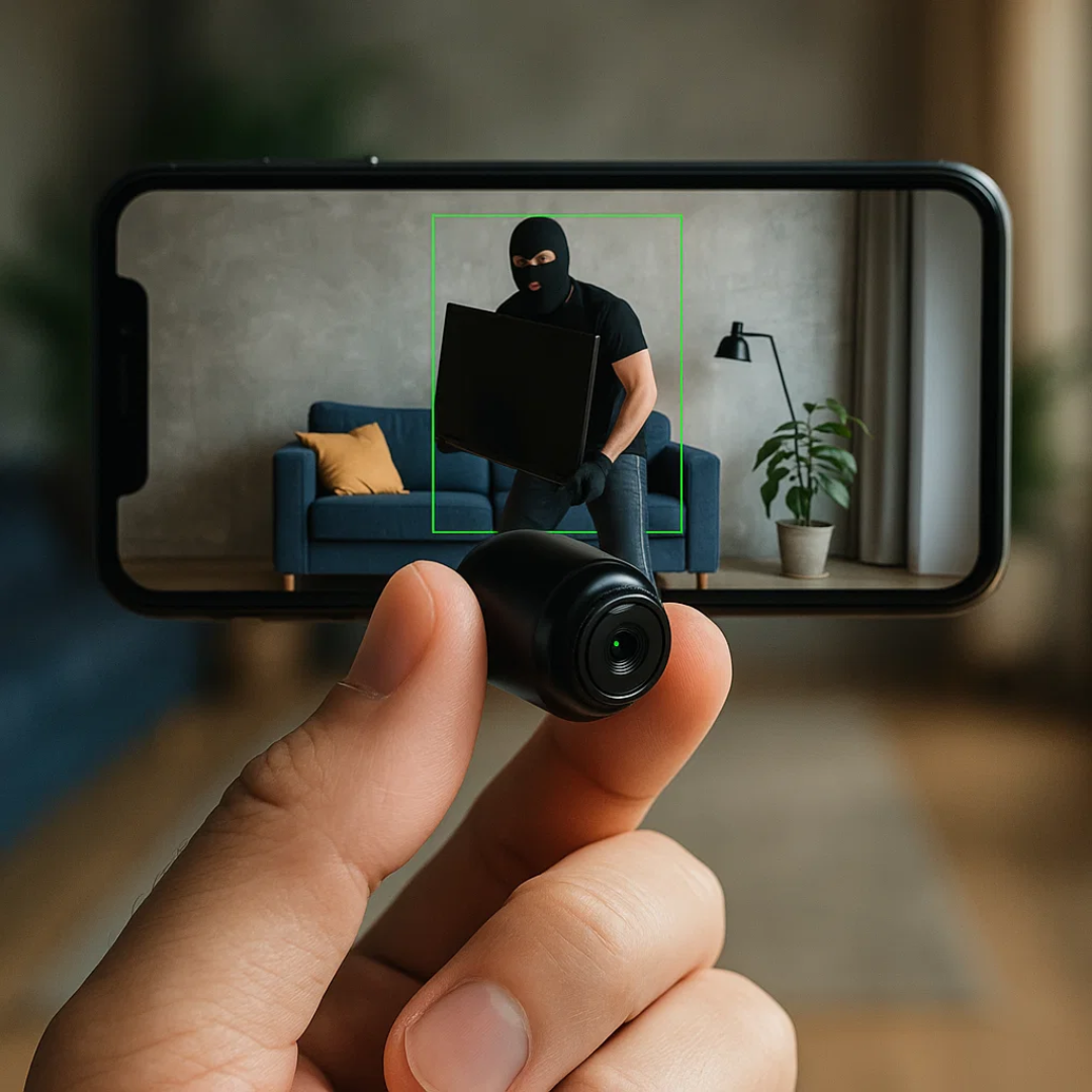 Compact Wireless Spy Camera with Audio for Caregiver Surveillance