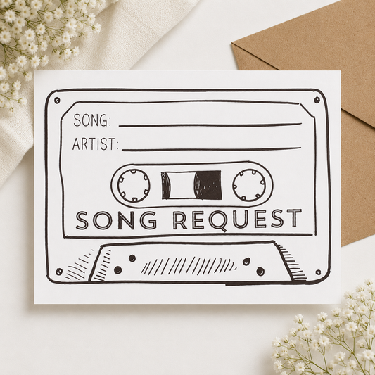 100 Double-Sided Wedding RSVP & Song Request Cards | A6 Invitation Reply Cards