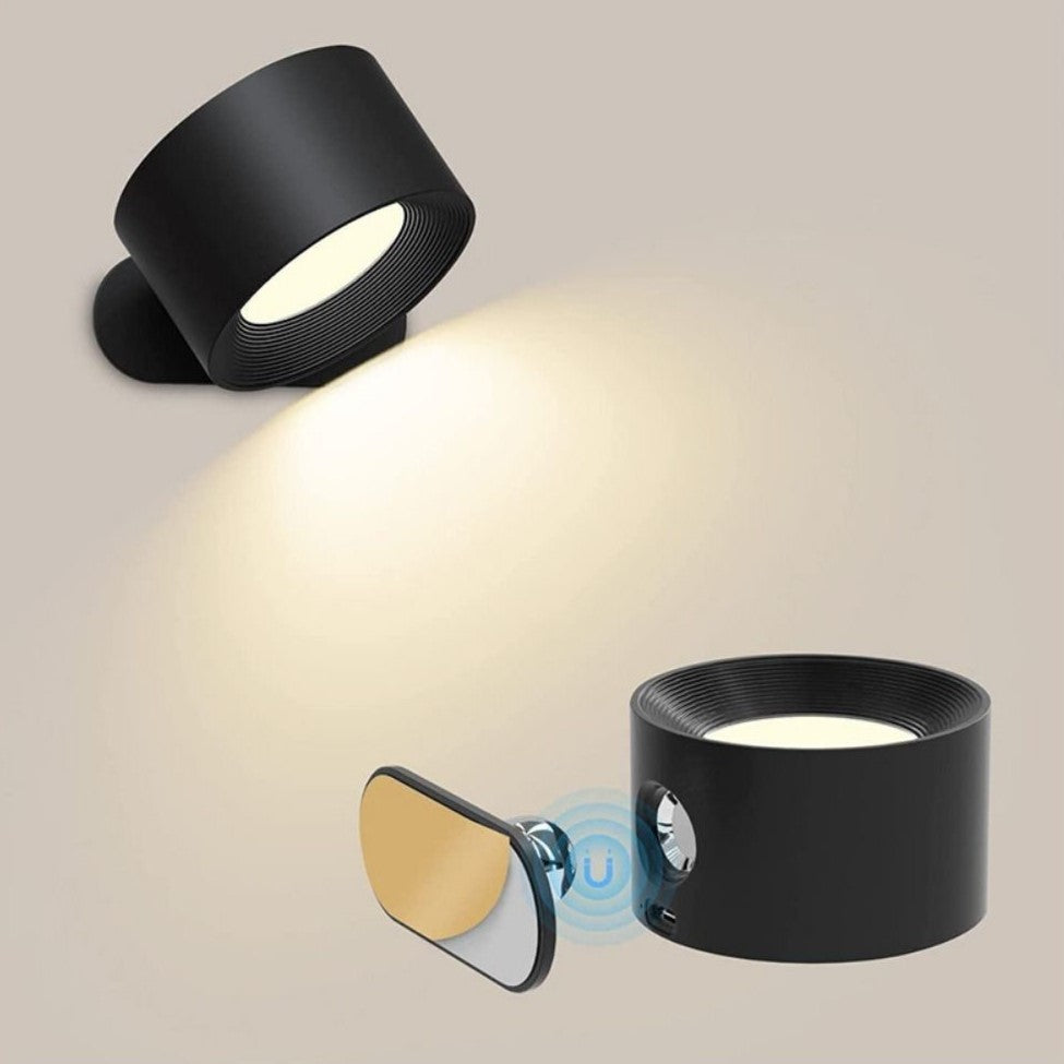 Lumora Spotlight Cordless Wall Lamp – Rechargeable, 360° Rotatable & Dimmable LED Light