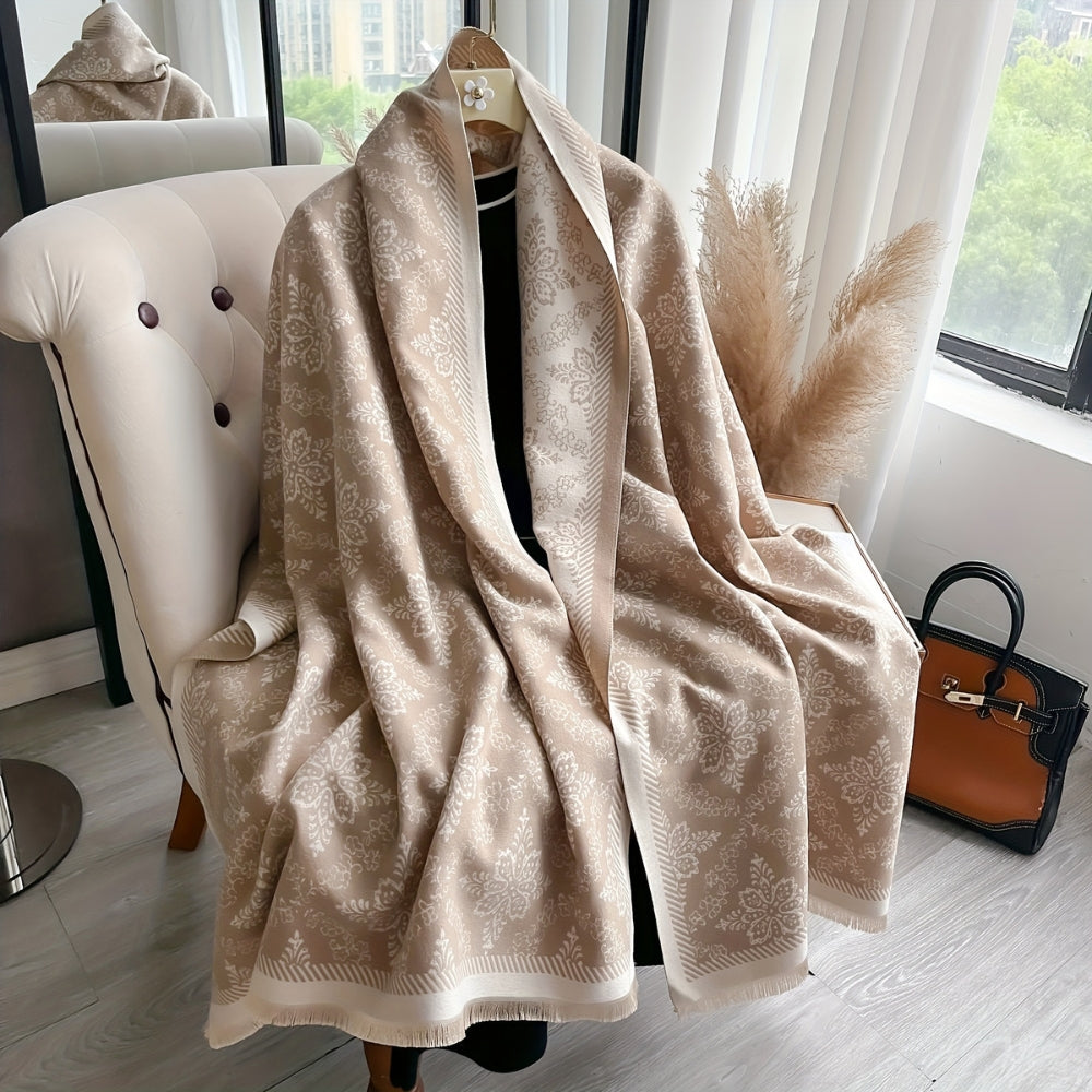 Elara Damask Print Scarf Shawl
