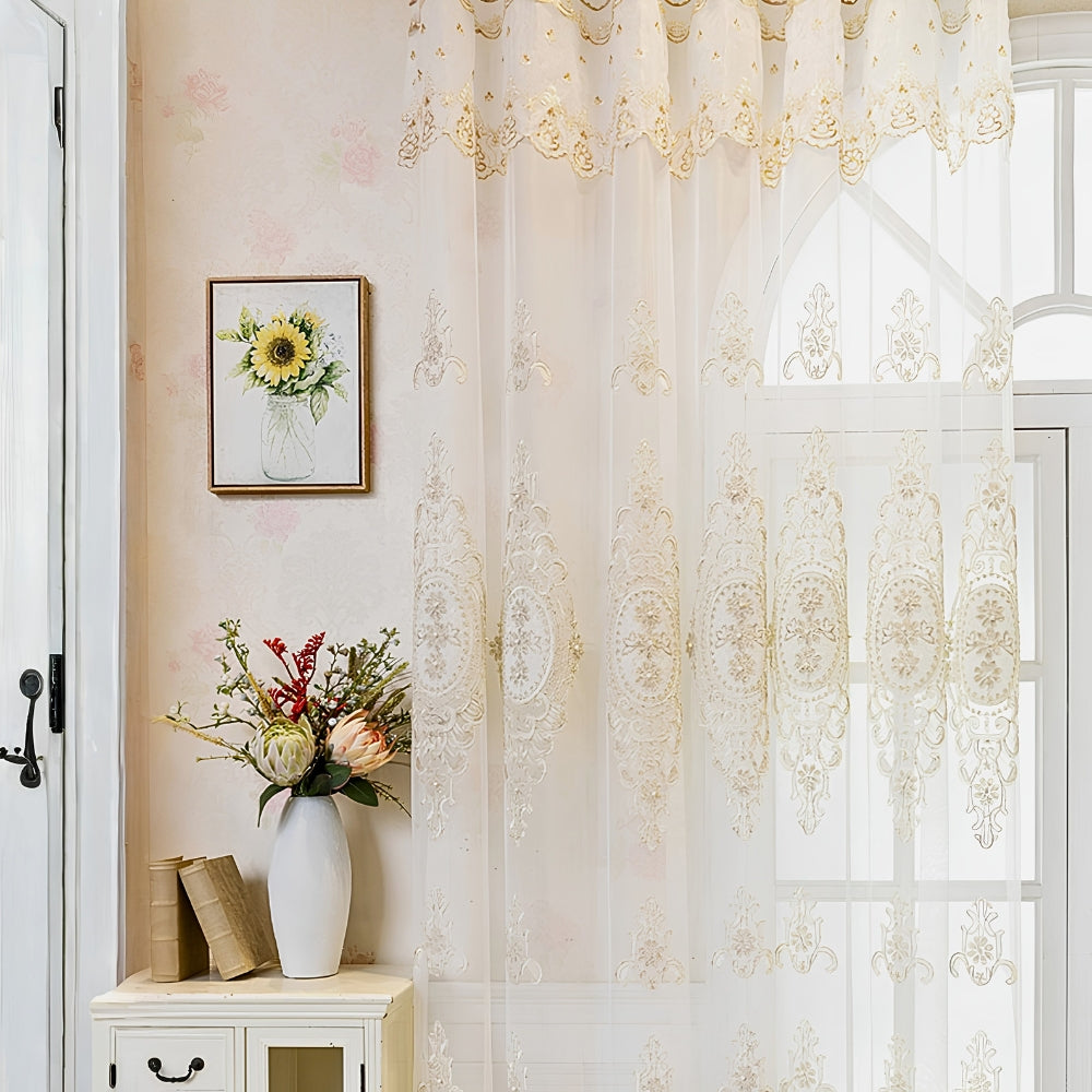 Elyvia Embroidered Classic Sheer Lace Curtain