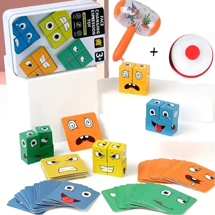 Wooden Learning Blocks Toy – Stack, Sort & Match Game (Ages 3+)