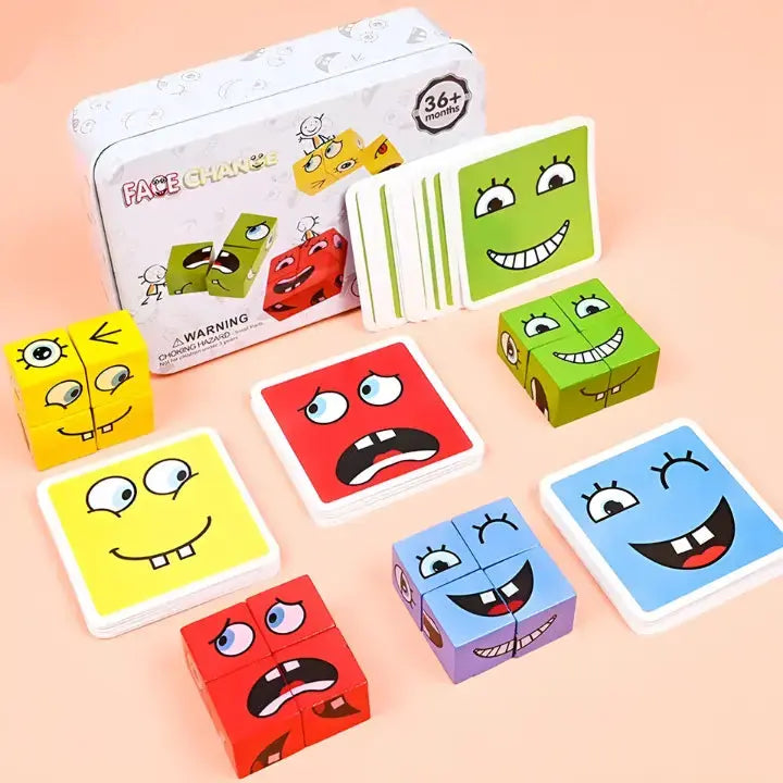 Wooden Learning Blocks Toy – Stack, Sort & Match Game (Ages 3+)