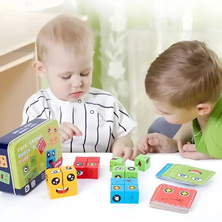 Wooden Learning Blocks Toy – Stack, Sort & Match Game (Ages 3+)