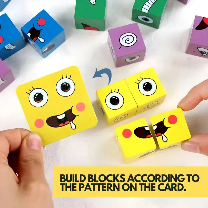 Wooden Learning Blocks Toy – Stack, Sort & Match Game (Ages 3+)