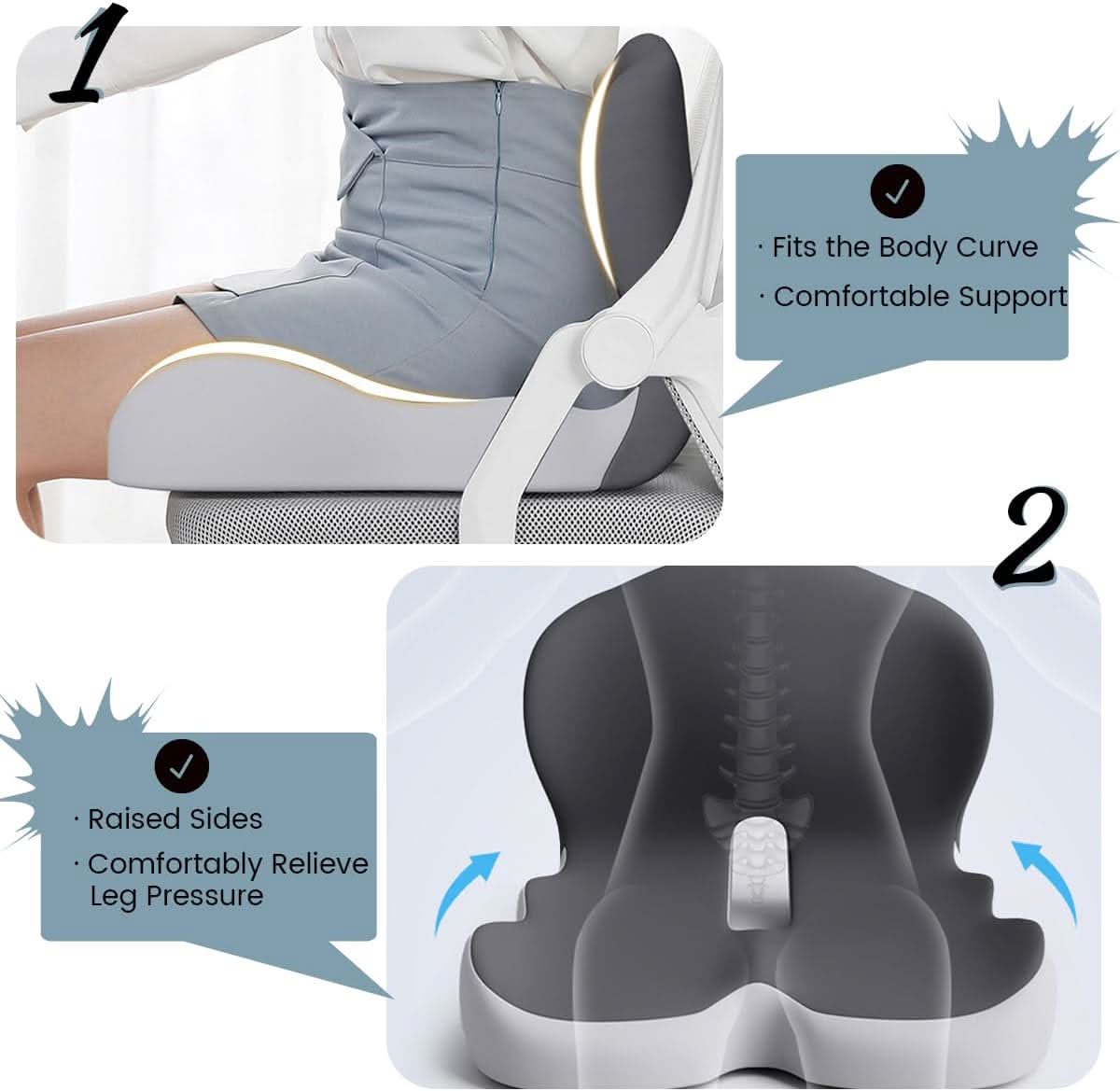 Memory Foam Seat Cushion for Comfort and Support