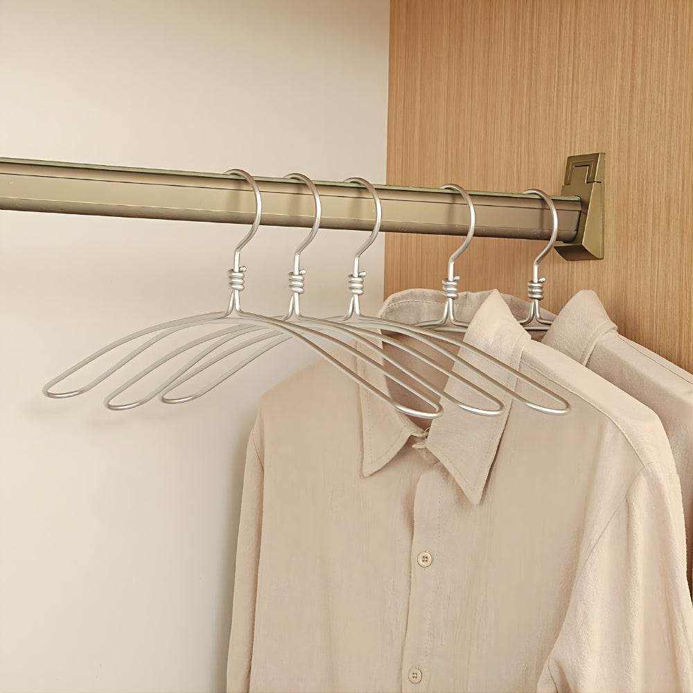 Extra Wide Sleek Aluminum Clothes Hanger | 6pcs Set