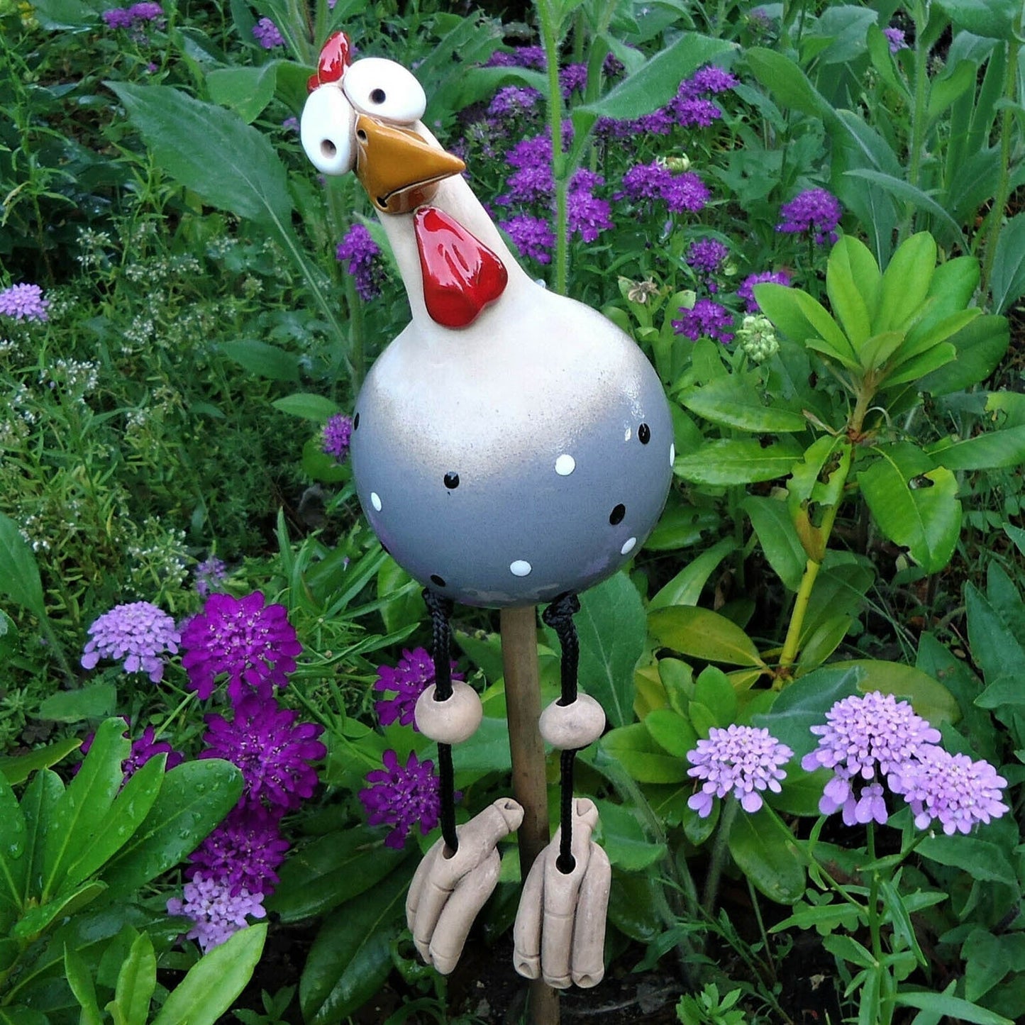 Garden Ornament | Fence Sculpture Chicken | Weather-Resistant Lighthearted Design | FenceFunky