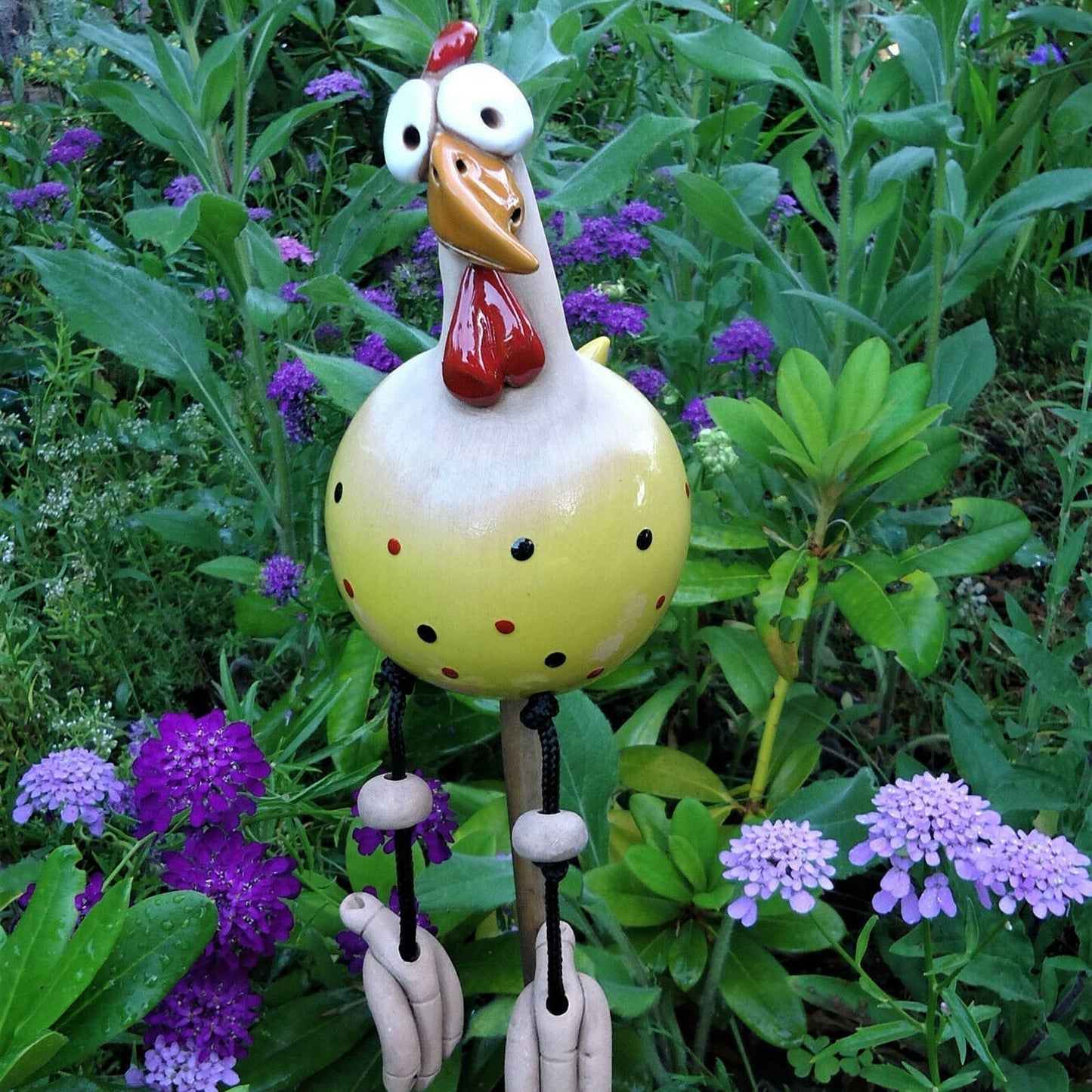 Garden Ornament | Fence Sculpture Chicken | Weather-Resistant Lighthearted Design | FenceFunky
