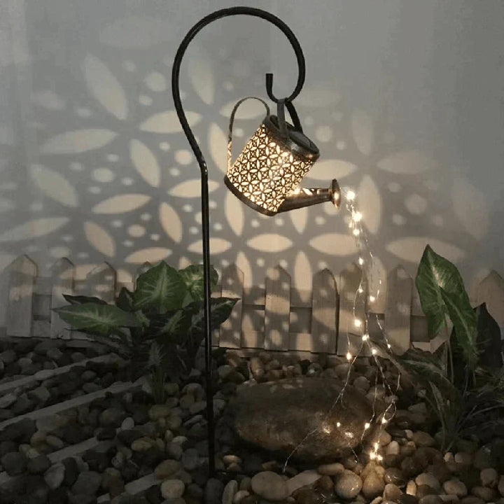 Garden Light Solar | Watering Can Style | Gentle Rain Effect Illumination | GardenGlow