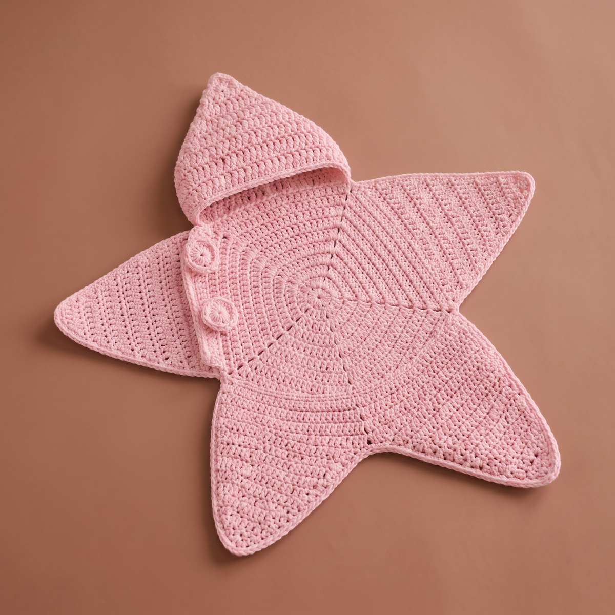Crochet Star Baby Bodysuit Hooded | The Stella-Knit Cocoon