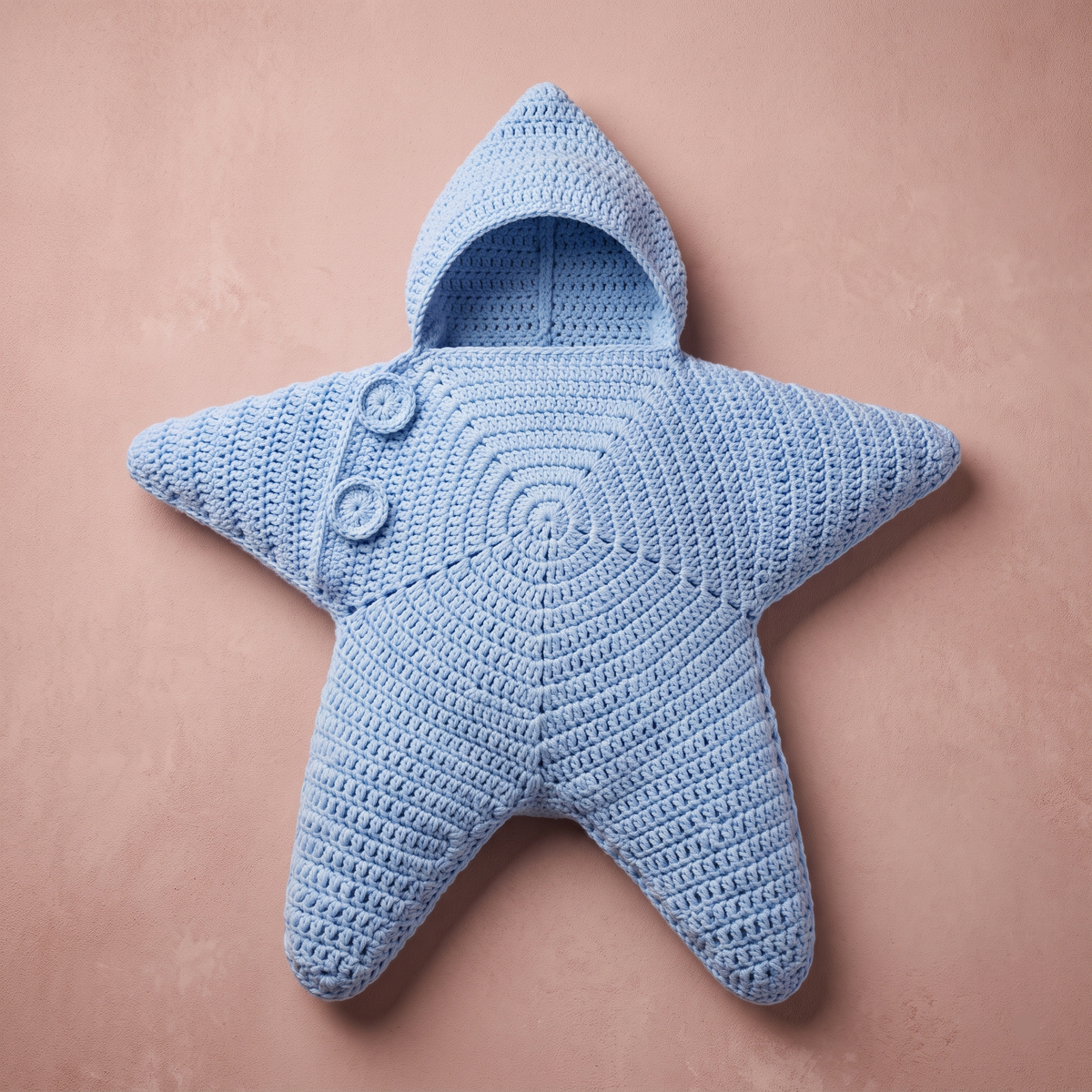 Crochet Star Baby Bodysuit Hooded | The Stella-Knit Cocoon