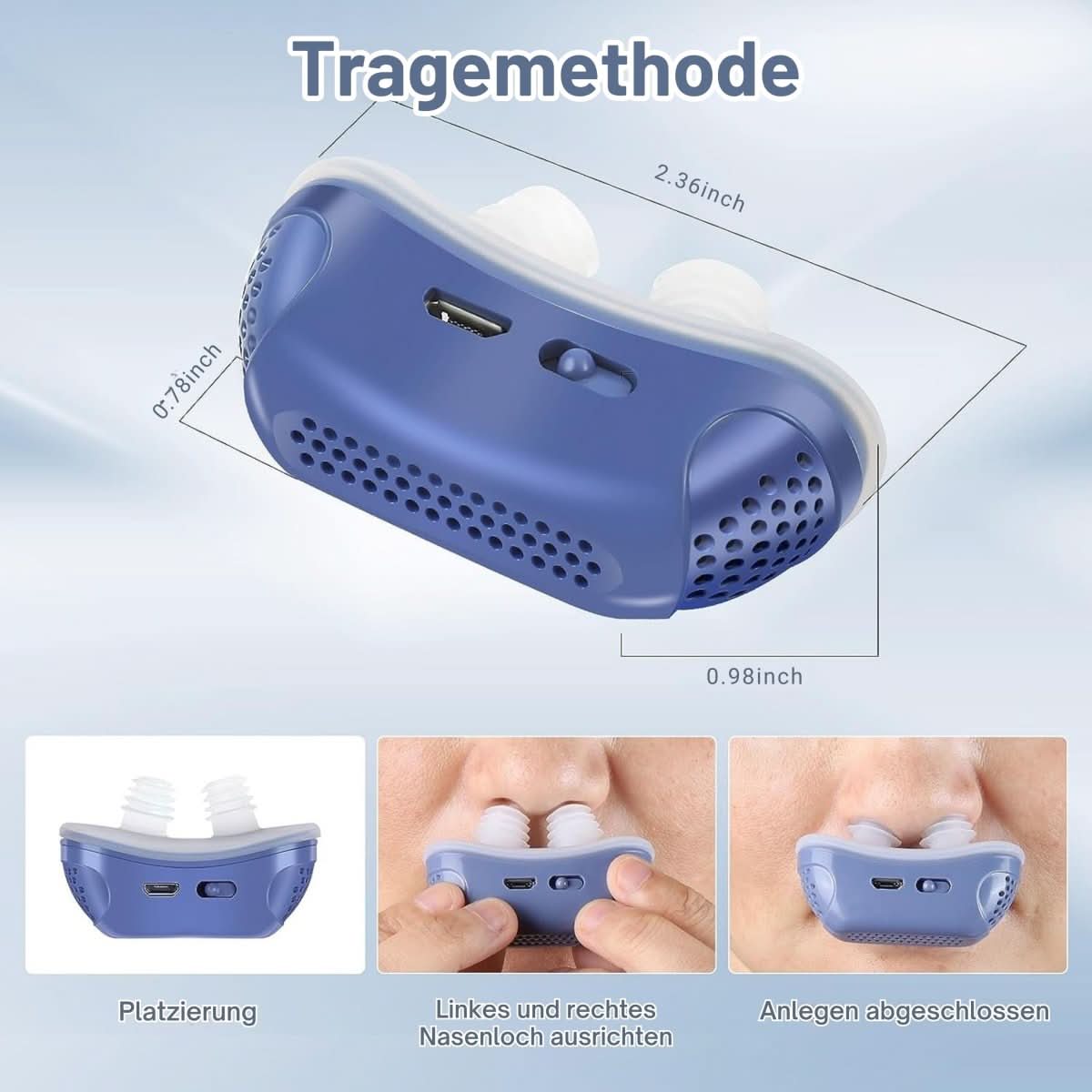 Compact CPAP Device for Sleep Apnea and Snoring Relief