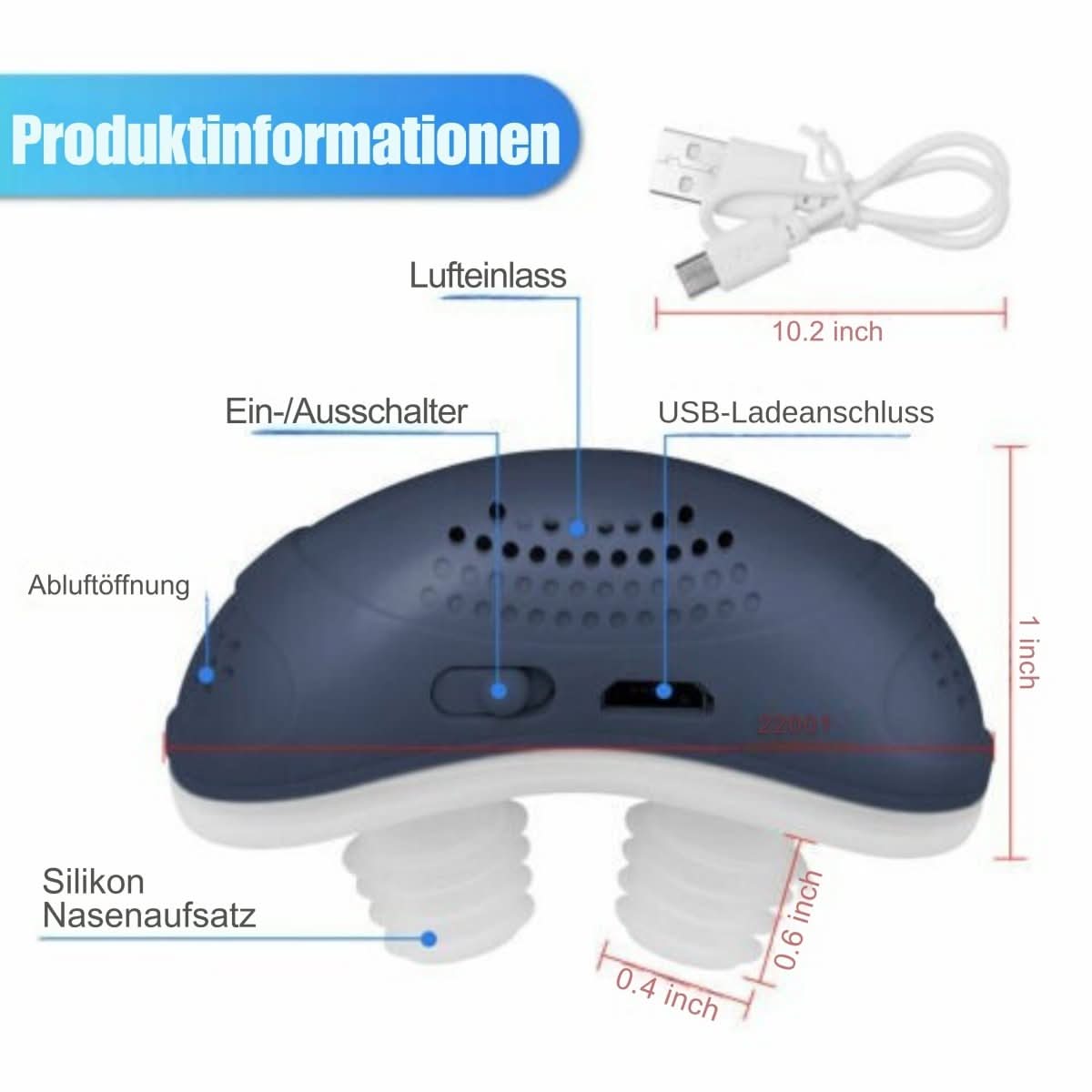 Compact CPAP Device for Sleep Apnea and Snoring Relief