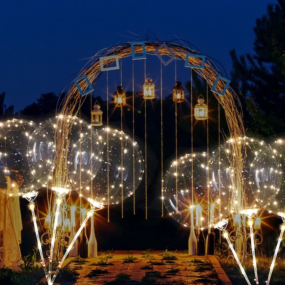 LED Bobo Balloons with Sticks for Weddings, Birthdays & More Parties