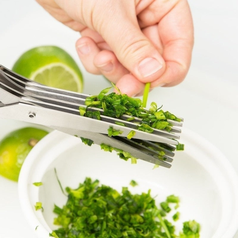 SliceMate 5-Blade Herb Scissors for Kitchen Food Preparation