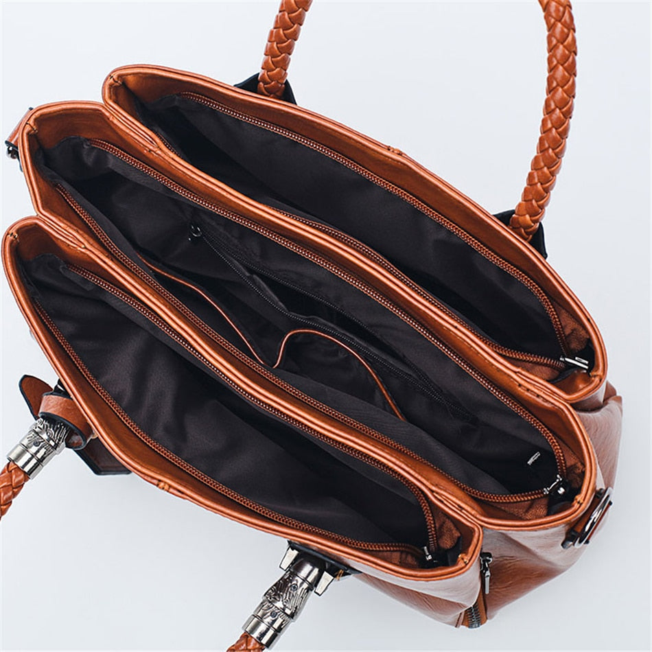 CLARA™ Vintage Oil Wax leather luxury handbag