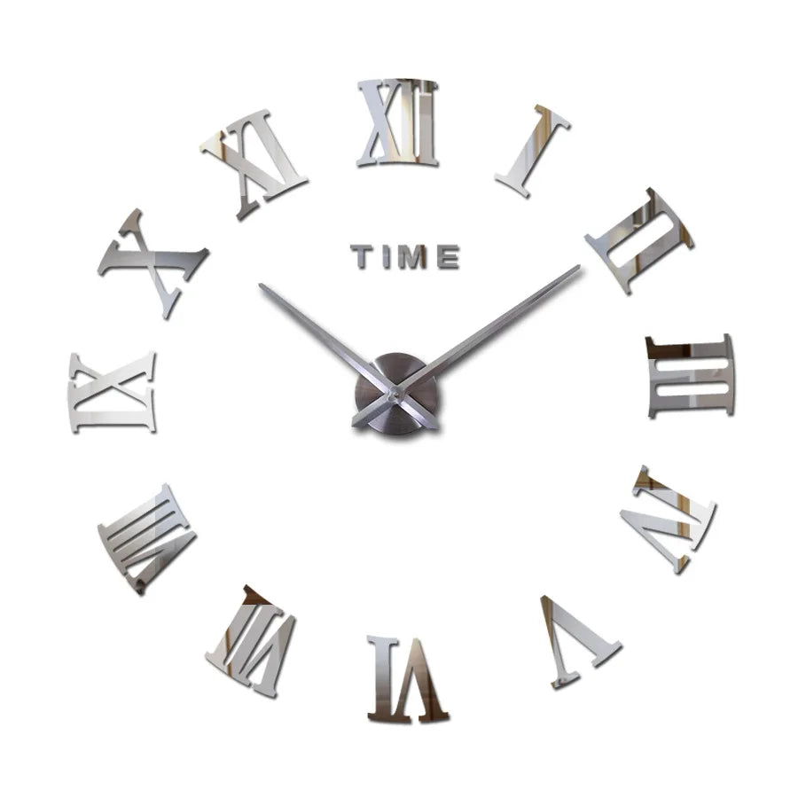 DIY 3D Wall Clock Mirror Design for Living Room Decoration